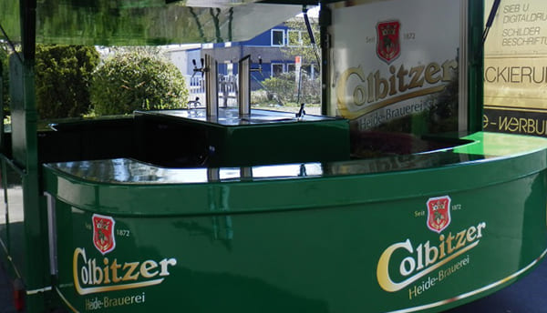 Ausschankwagen Beschriftung